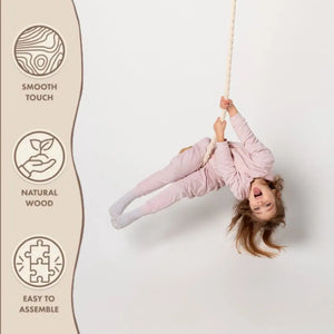 Wooden Rope Swing for Kids – Safe & Fun for Indoor Play - KiddoLux