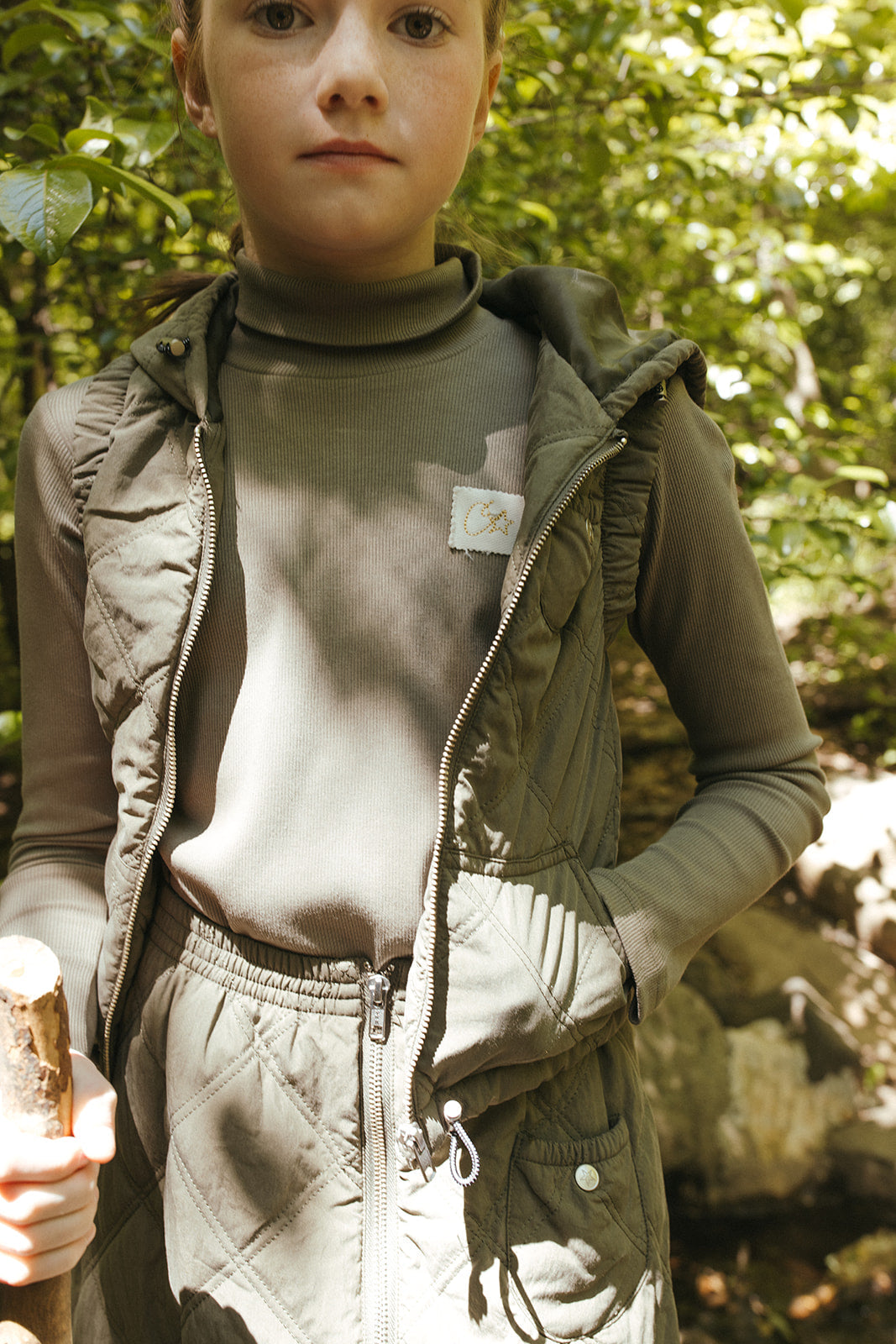 Lyla Quilted Vest - Green