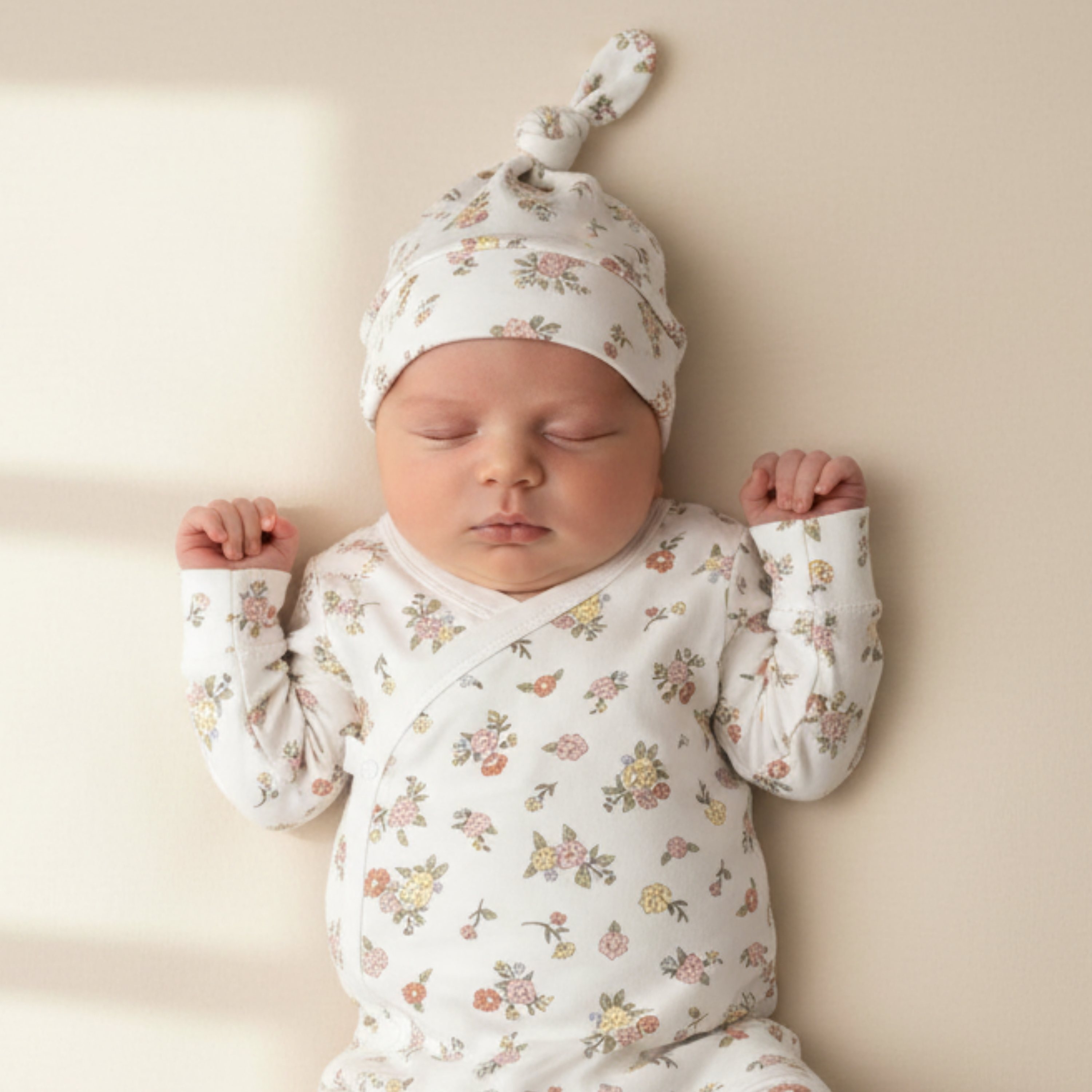 Organic Kimono Knotted Sleep Gown - Meadow
