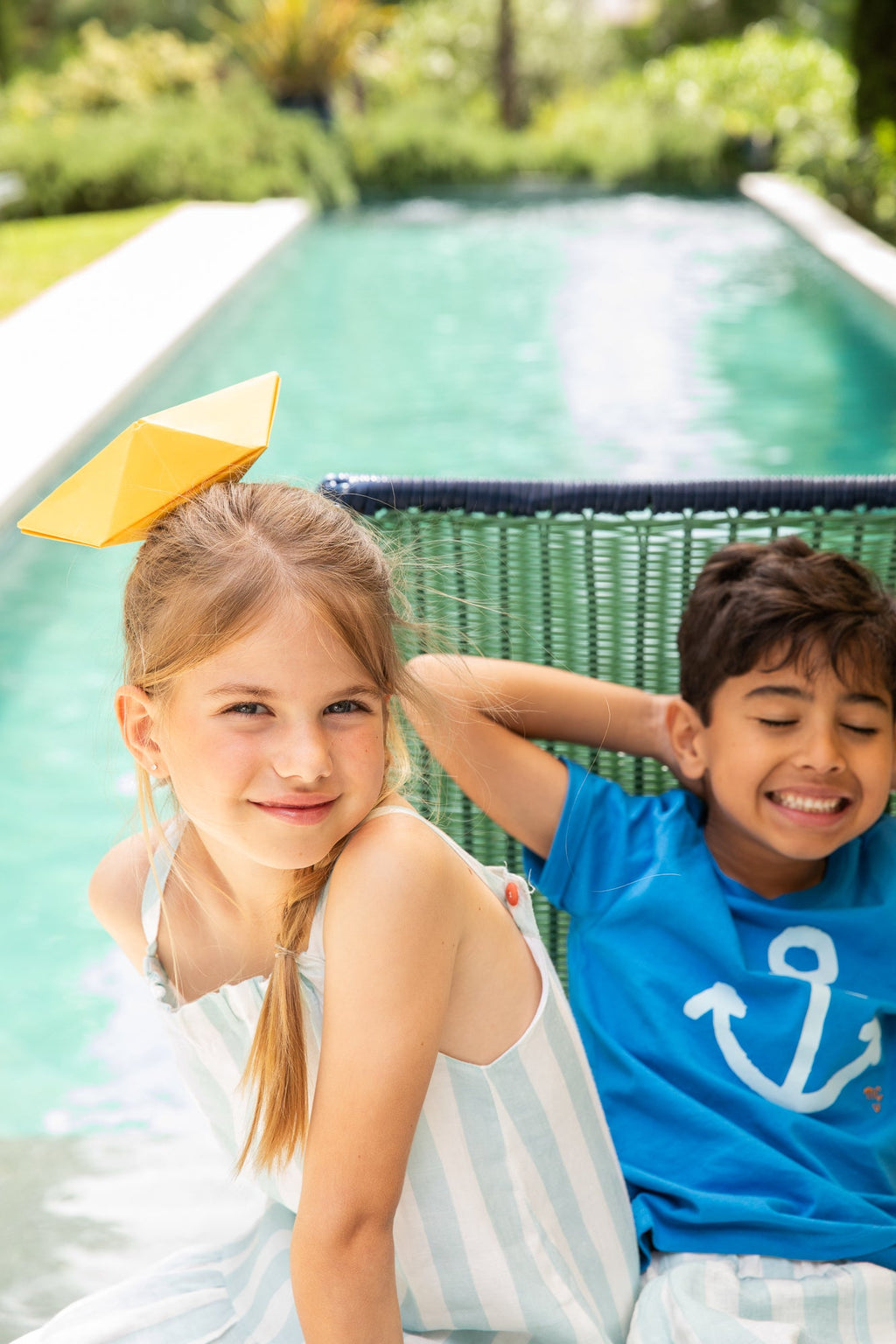 Linen Cabana Stripe Strappy Kid Dress