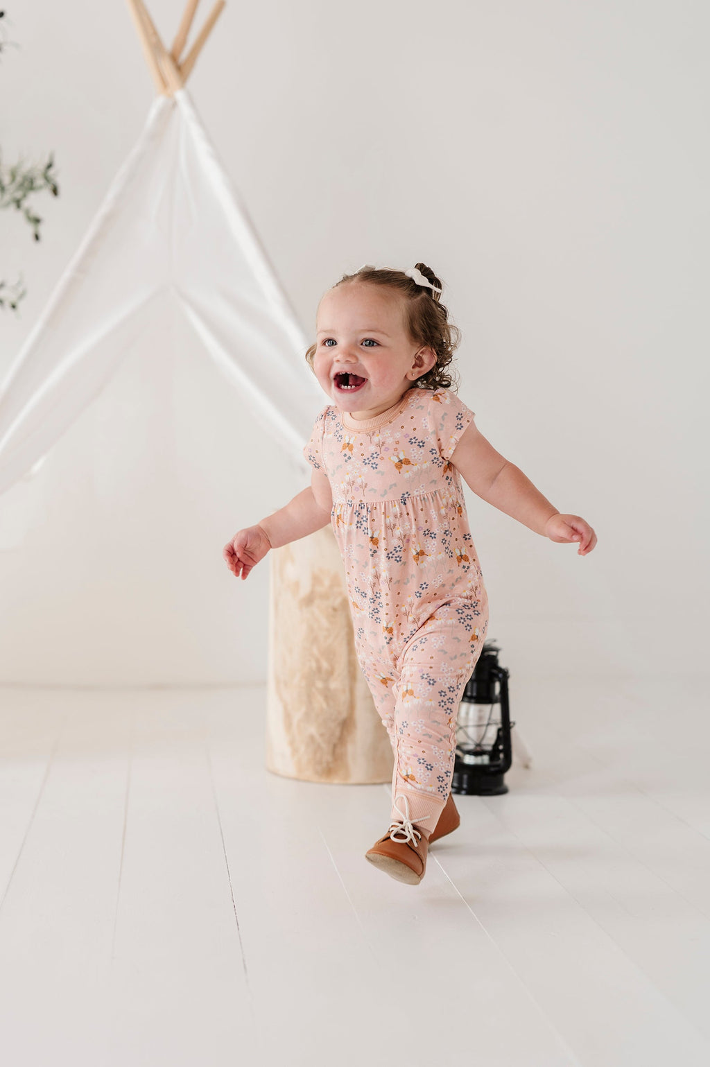 Girl's Short Sleeve Pant Romper