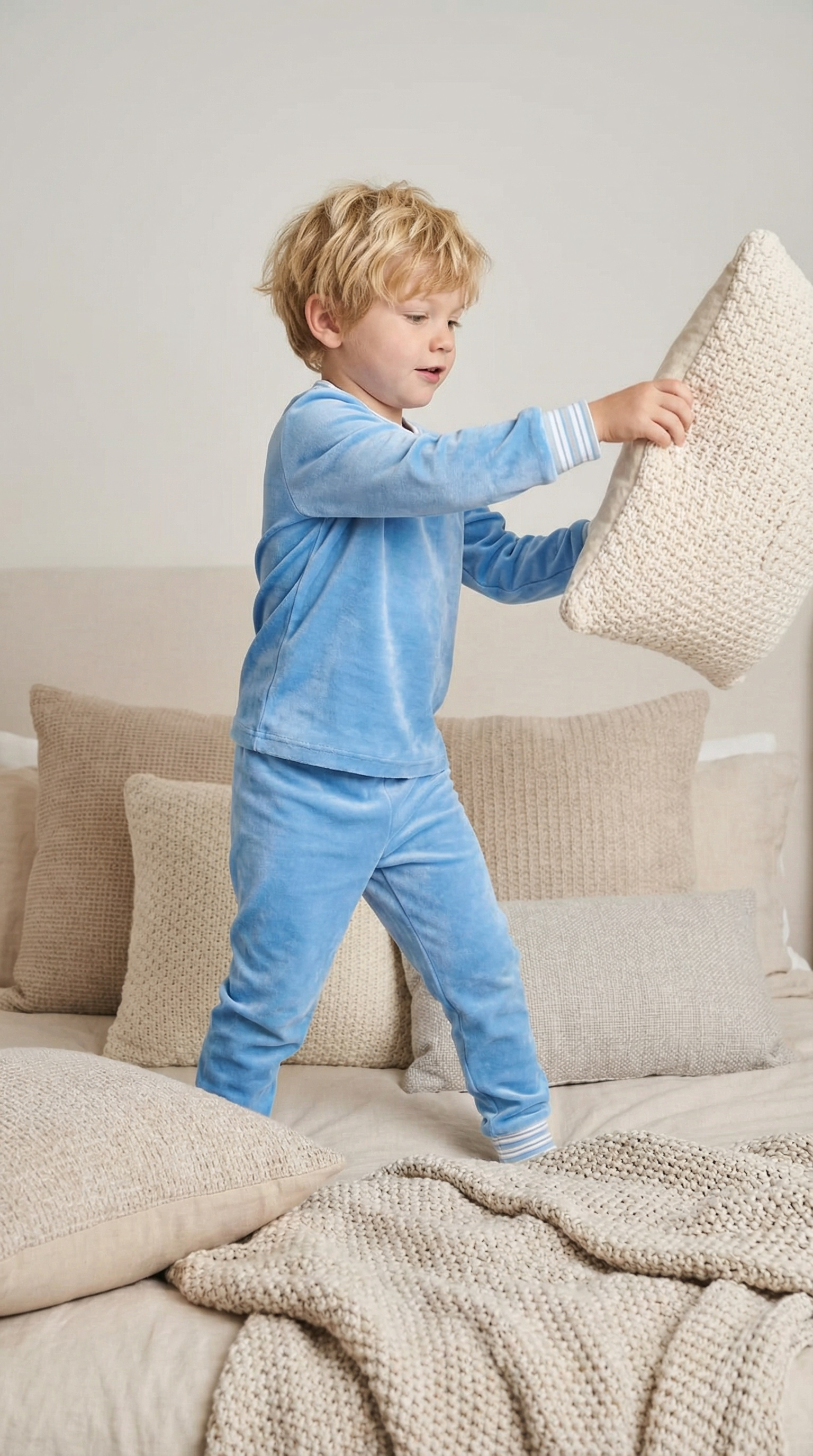 Striped cuff pajamas