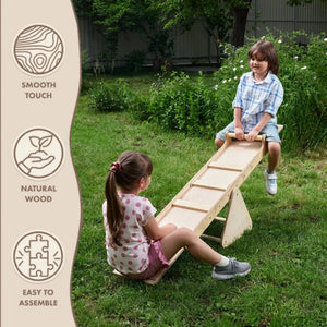 Montessori Wooden Seesaw – Balance & Coordination Development