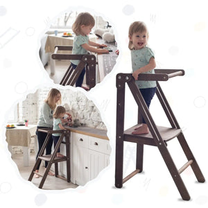 Wooden Step Stool for Kids – Montessori Independence Tool - KiddoLux