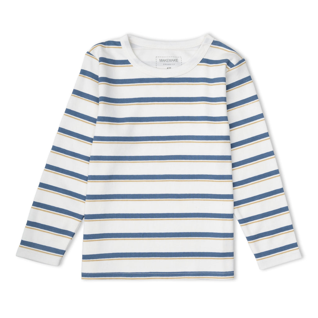 Organic Tee & Pants Set - Navy Stripe