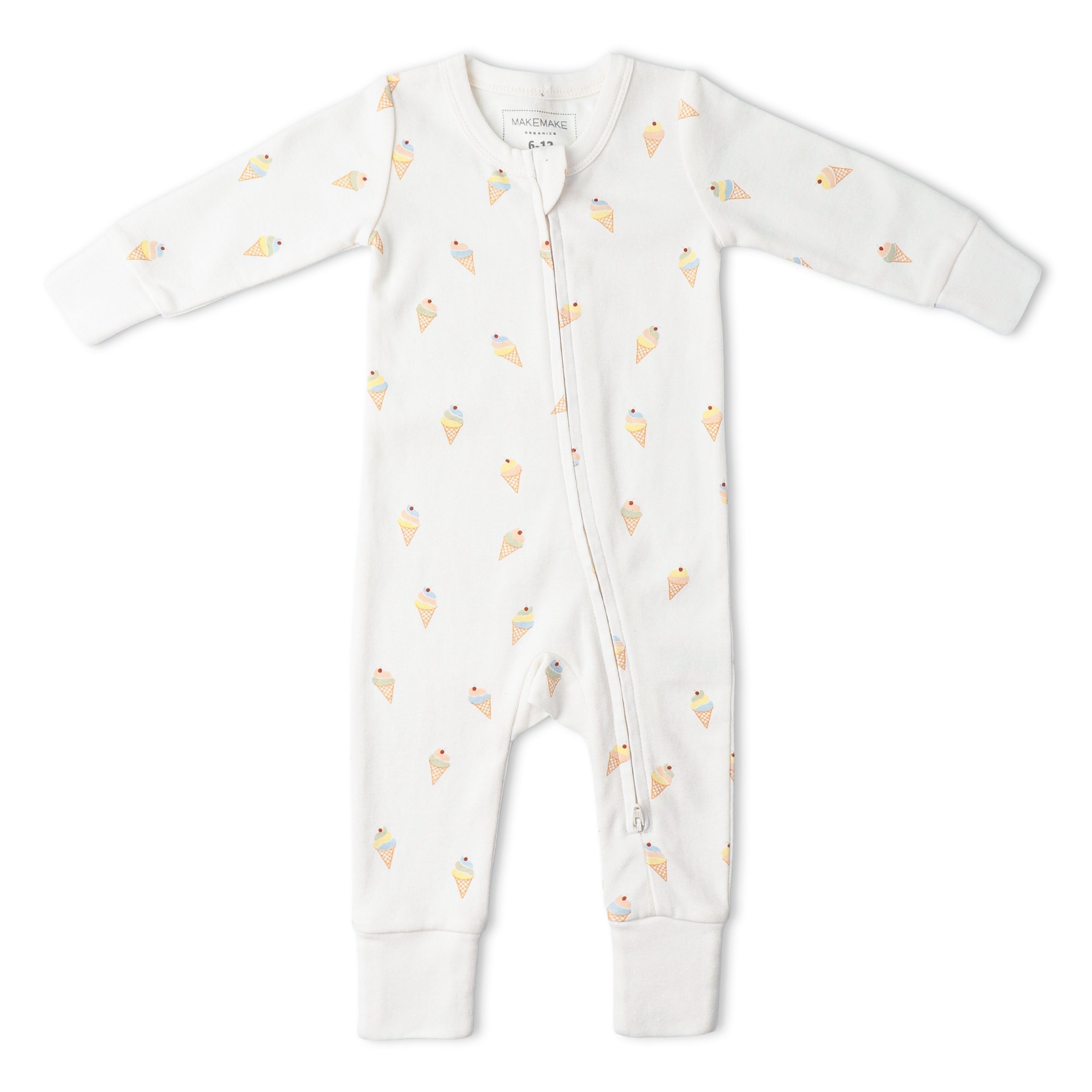 Organic 2-Way Zip Romper - Ice Cream