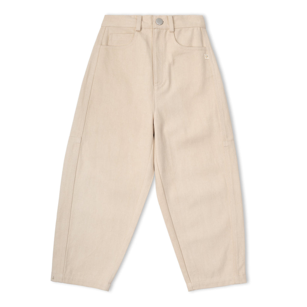 Organic Twill Barrel Pants - Oat