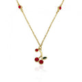 Crystal Cherry Drop Necklace