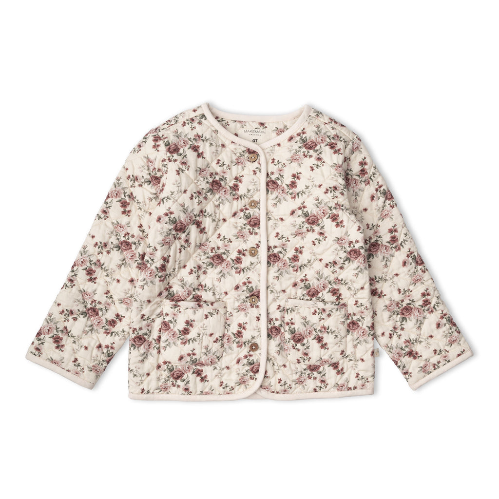 Organic Quilted Buttoned Jacket - Wildrose
