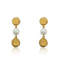 14K Gold Plated ARCTIC MIST Pearl Nugget Dangle Earrings
