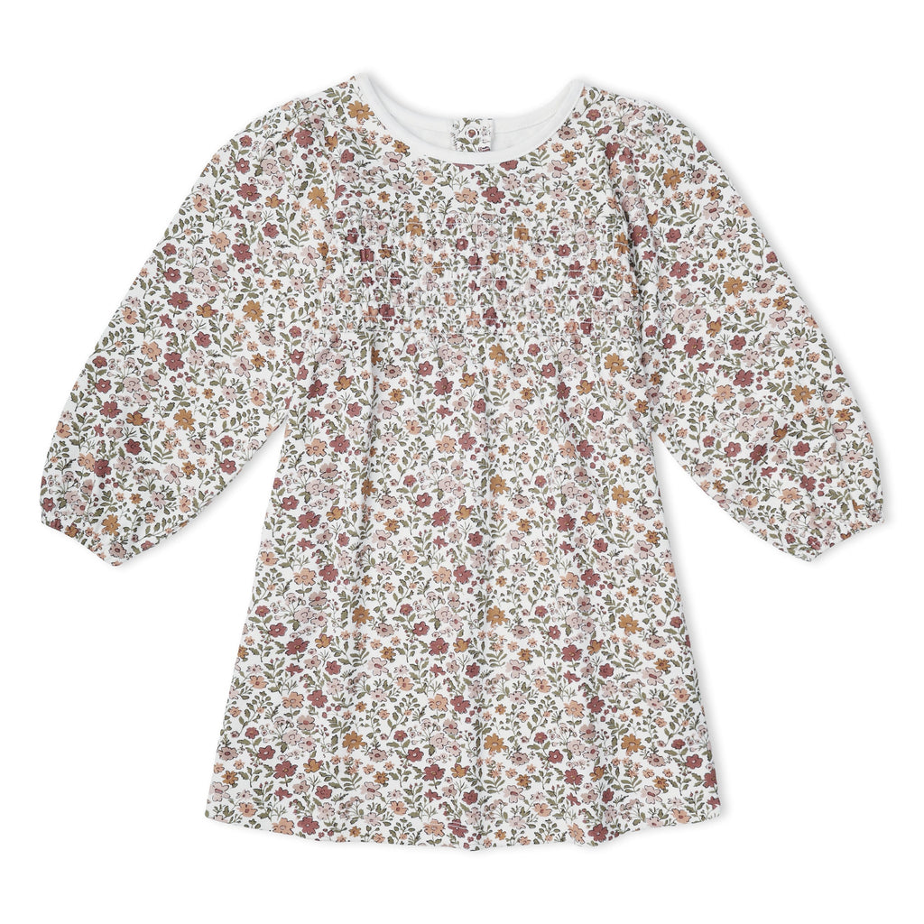 Organic Smocked Sundress - Woodland Sprig
