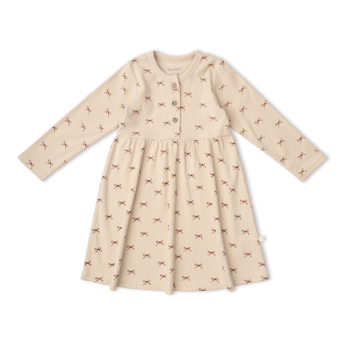 Organic Buttoned Dress - Tiny Bows
