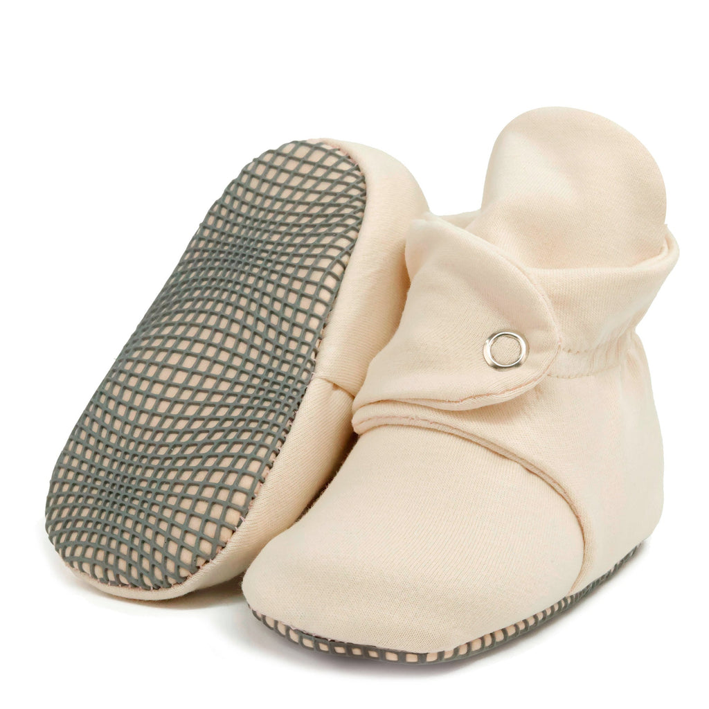 Stay-On Baby Booties, Organic Cotton Lined – Beige