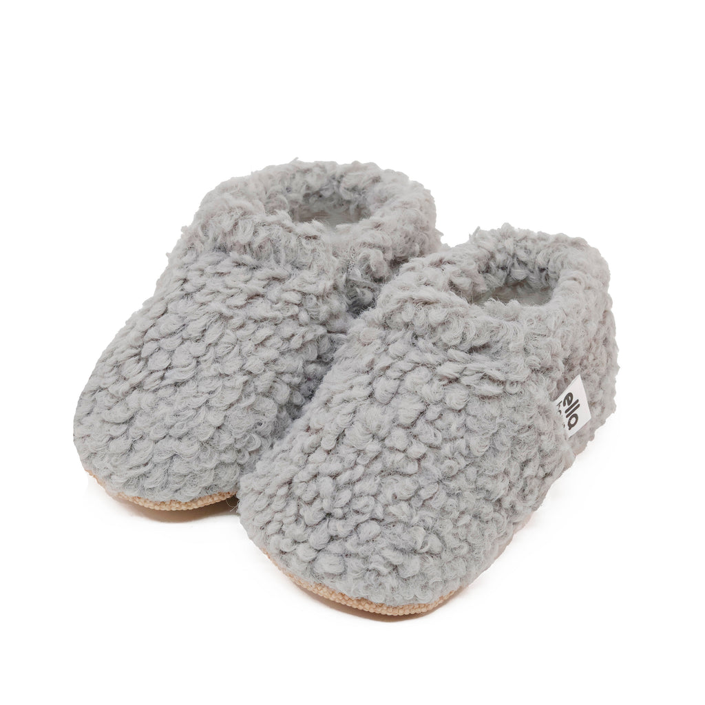 Teddy Soft Sole Baby Slippers – Gray
