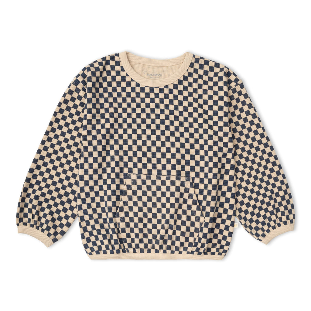 Organic Tee & Pant Slouch Set - Midnight Check
