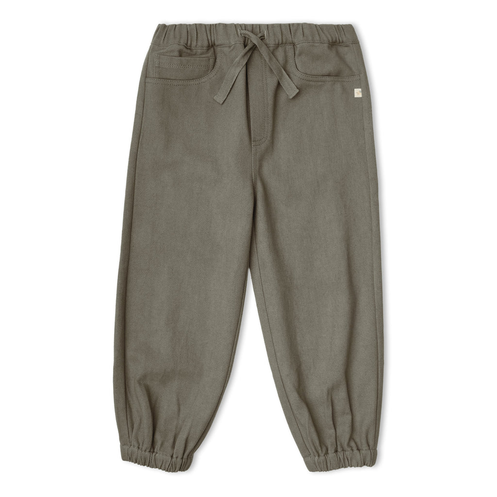 Organic Twill Joggers Pants - Olive