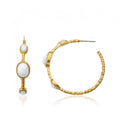14K Gold Plated ARCTIC MIST Hammered Gold Hoop Earrings