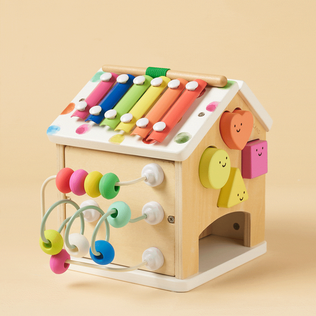 Brain & Hands Playset — Montessori Box (4–6 Months) + Activity Cube