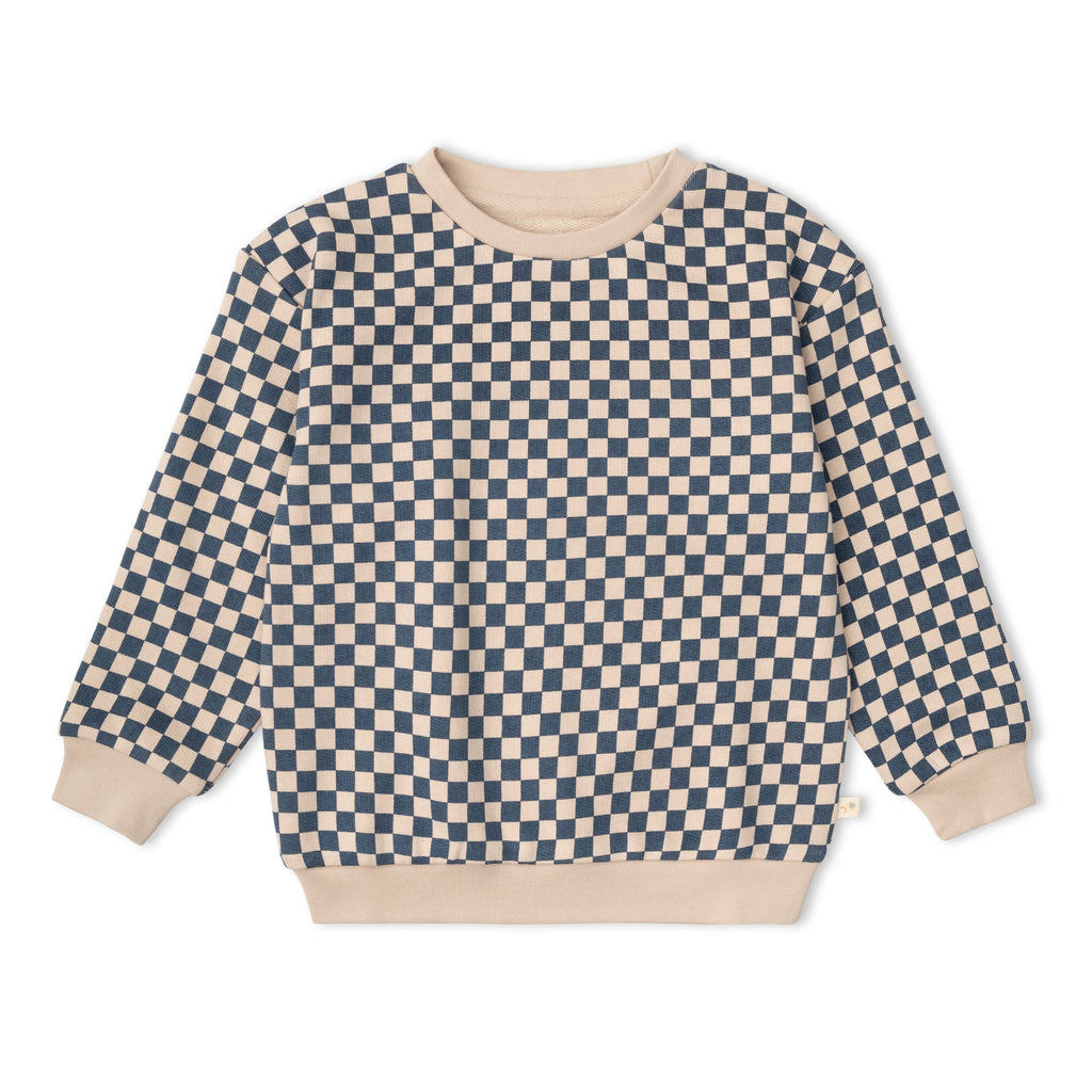Organic Fleece Sweatshirt - Midnight Check