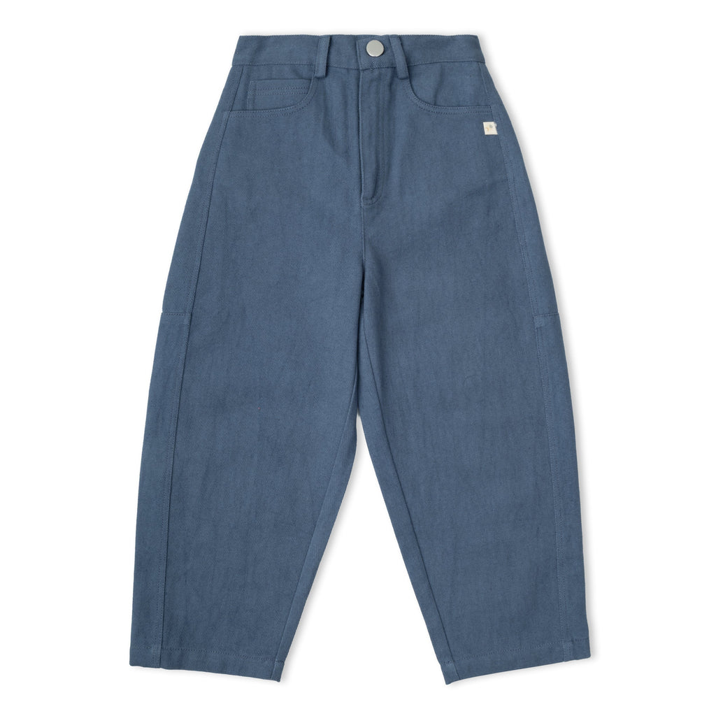 Organic Twill Barrel Pants - Navy