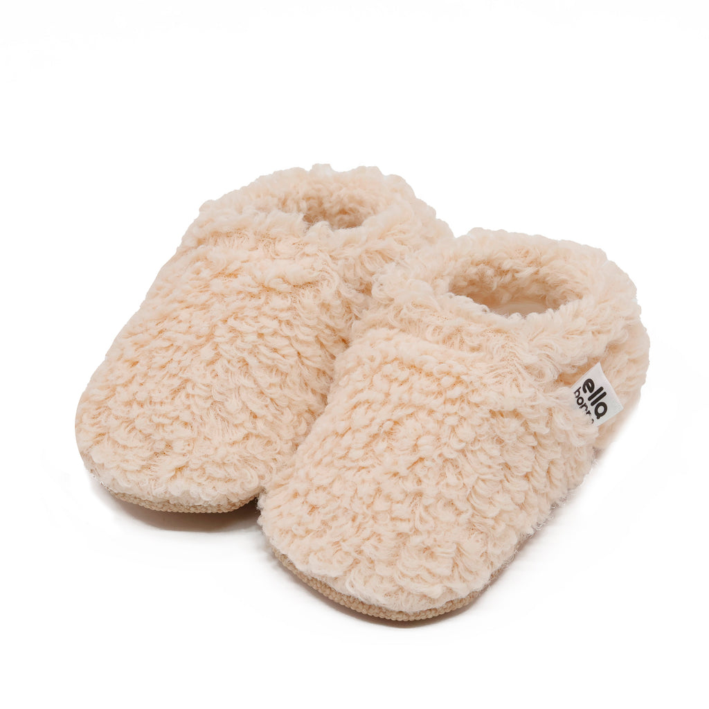 Teddy Soft Sole Baby Slippers – Beige