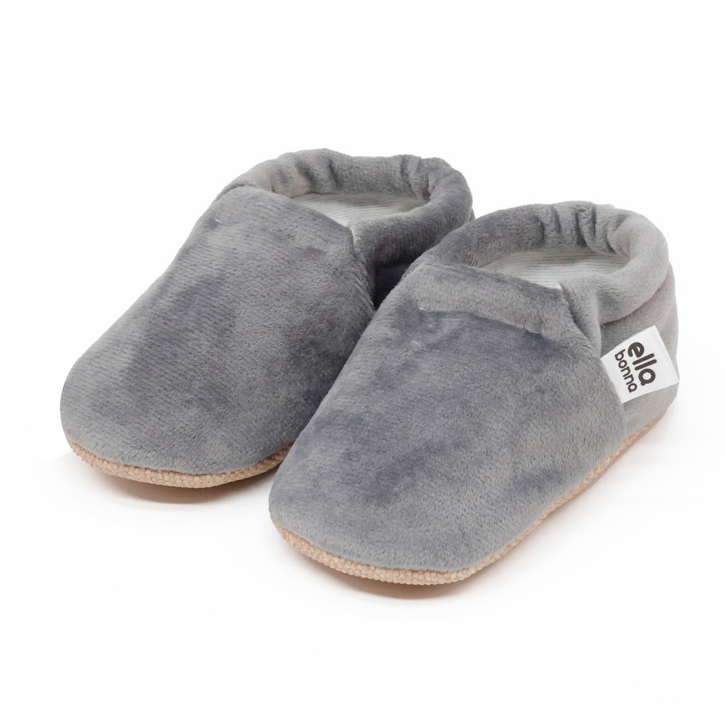 Velvet Soft Sole Baby Moccasins – Gray
