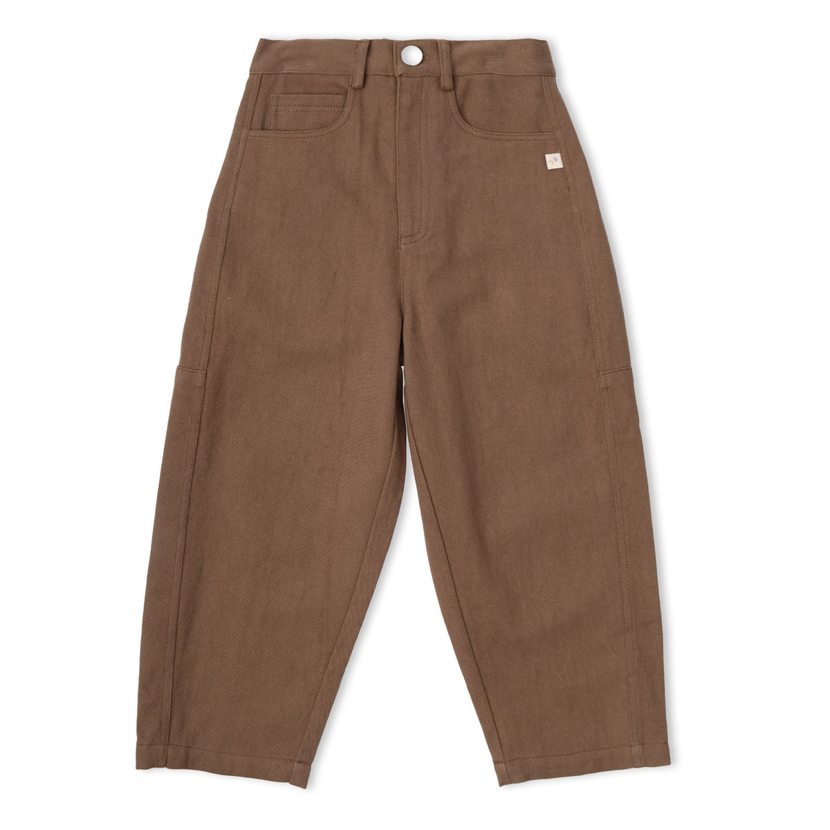 Organic Twill Barrel Pants - Brown