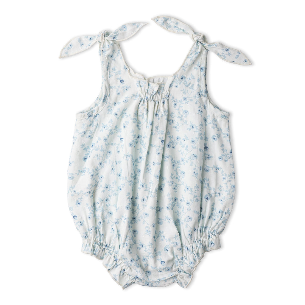 Organic Tie Shoulder Bubble Romper - Ivy Floral
