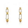 14K Gold Plated ARCTIC MIST 3 Nuggets Chain Earrings