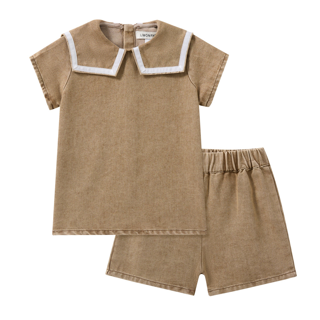 Tan Wash Boys Set
