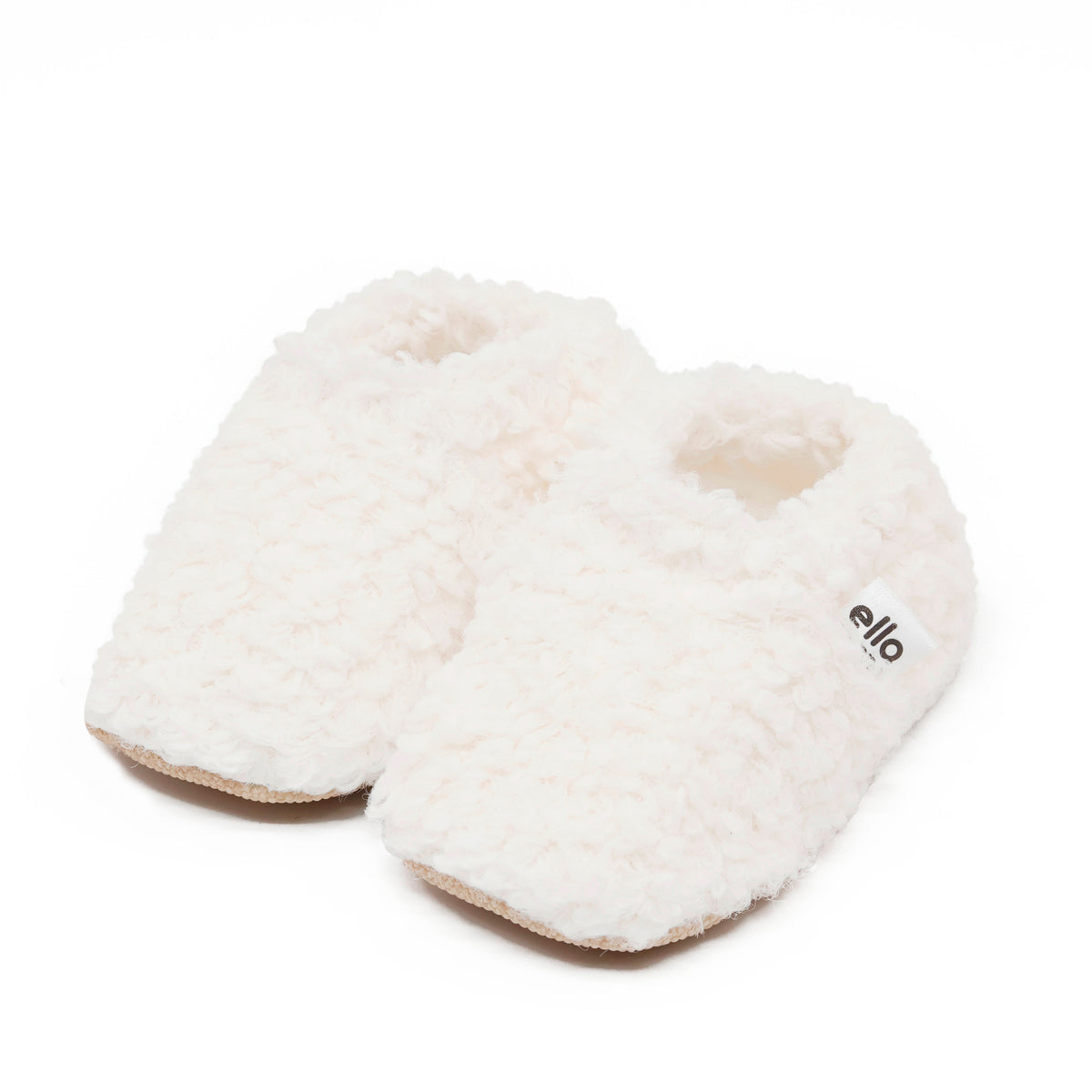 Teddy Soft Sole Baby Slippers – White