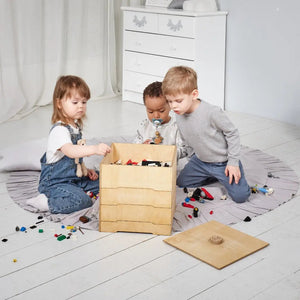 3-in-1 Montessori Toy Shelves – Bookshelf, Toy Shelf & Lego Sorter - KiddoLux