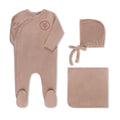 Embroidered Crest Velour Wrap Pink - Full Set
