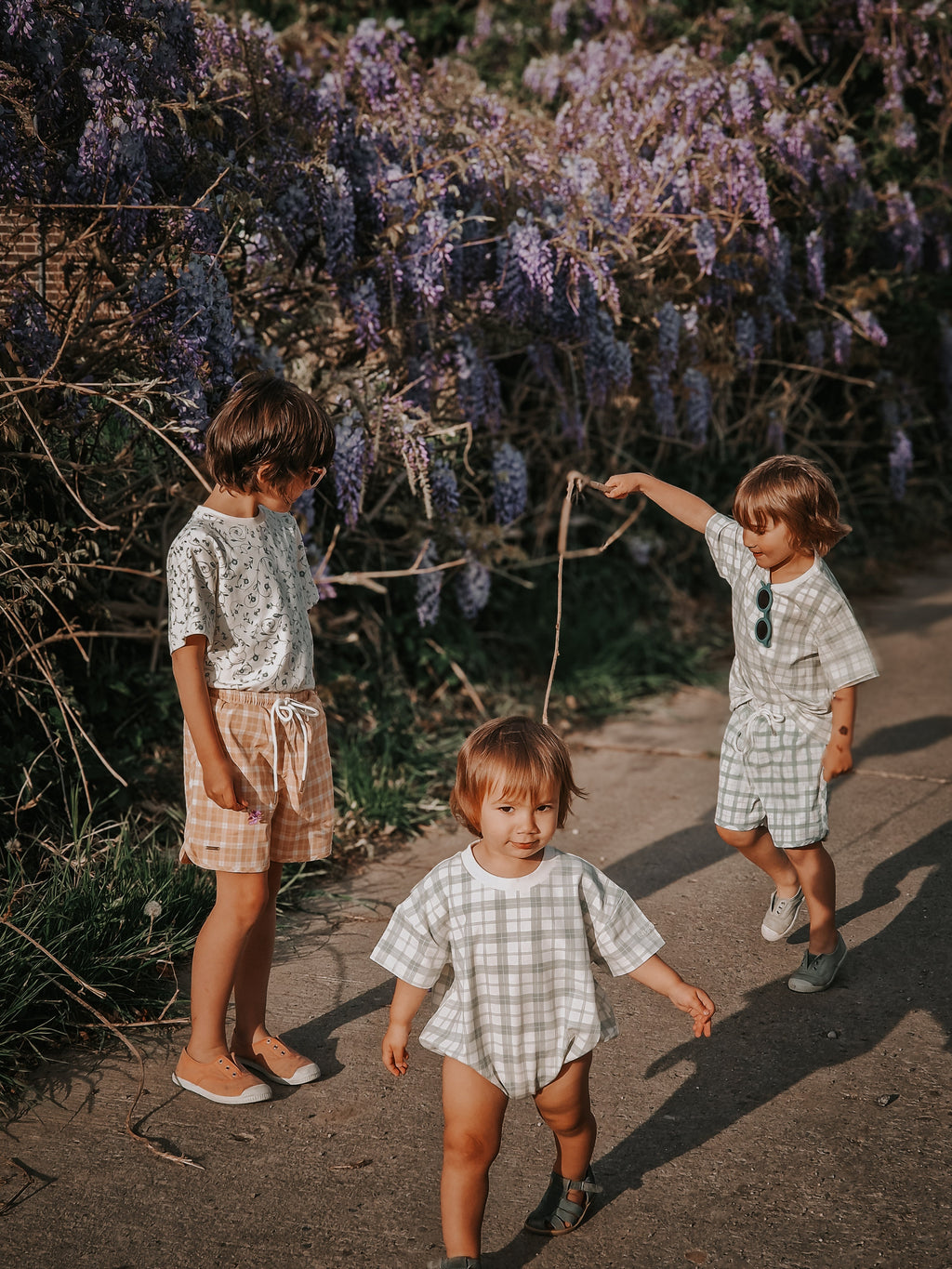 Bubble Romper | Organic Cotton Jersey - Fern Plaid