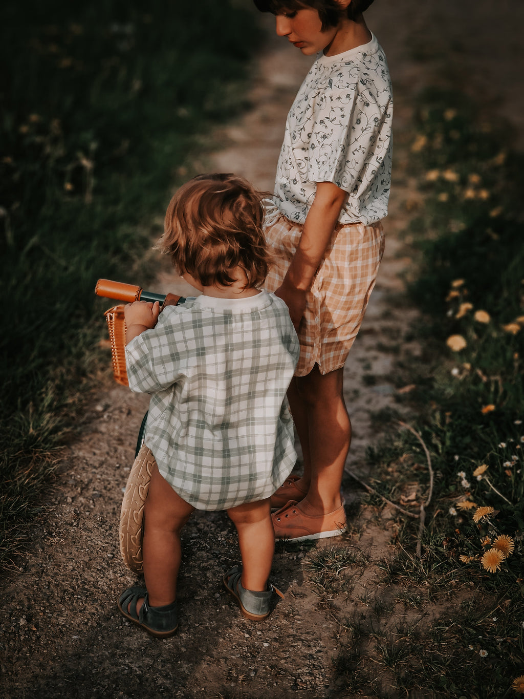 Bubble Romper | Organic Cotton Jersey - Fern Plaid