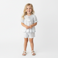 Organic Smocked Top & Shorts Set - Blue Vines