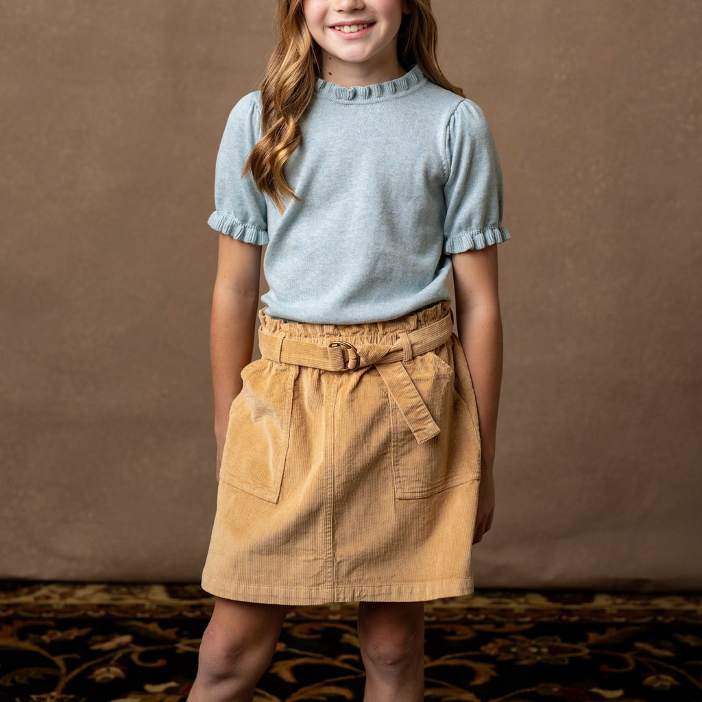 Organic Corduroy Cinch Waist Skirt