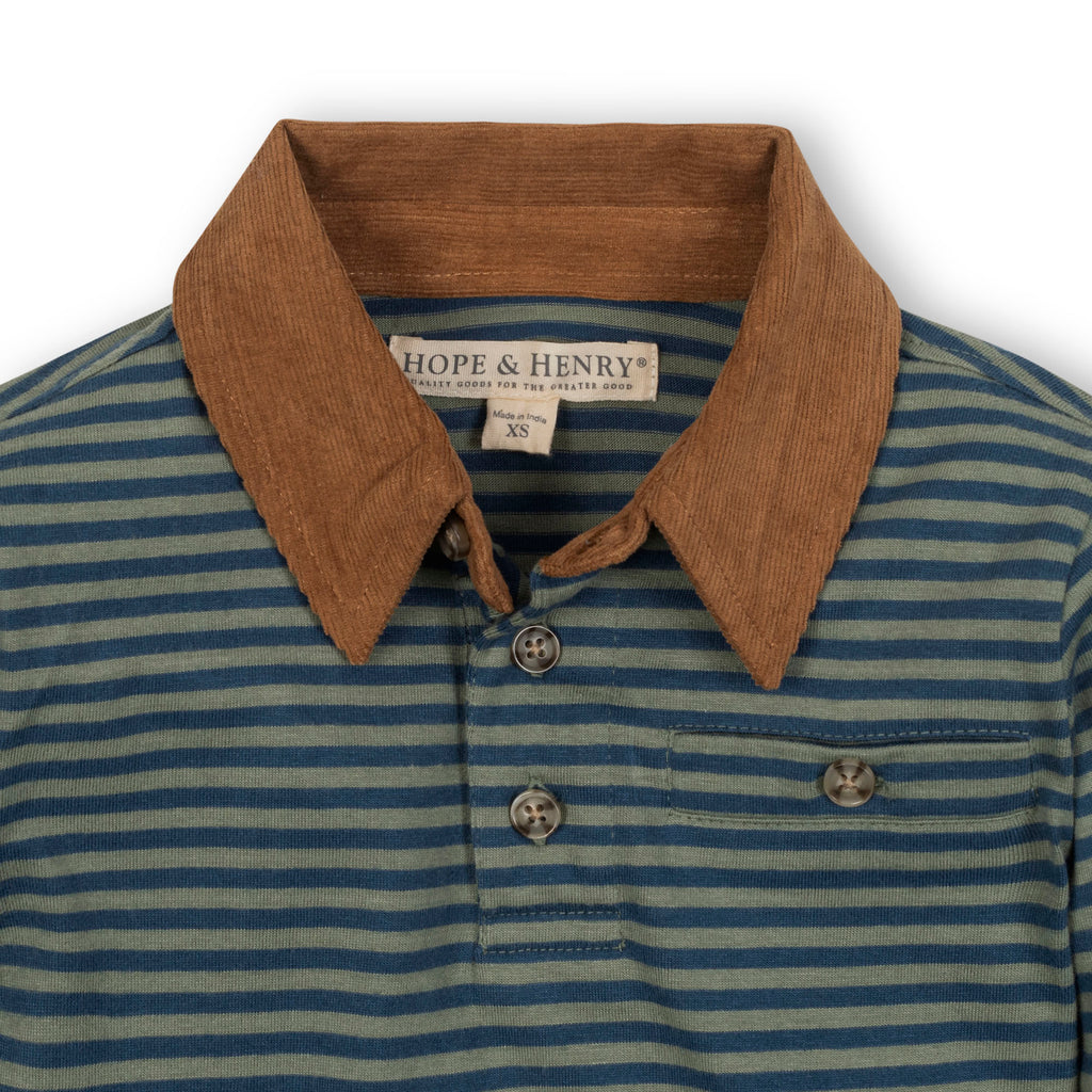 Organic Jersey Polo with Cord Collar