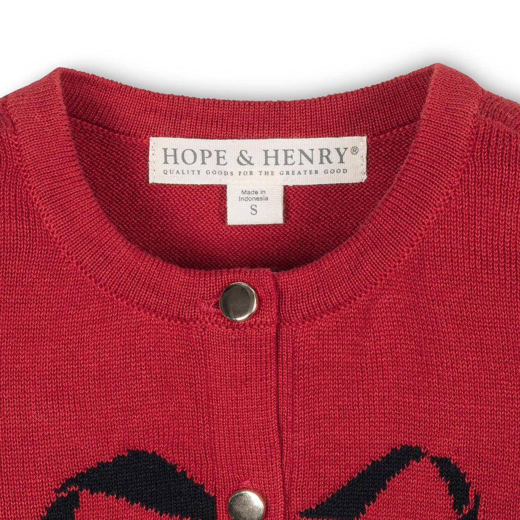 Organic Bow Intarsia Cardigan