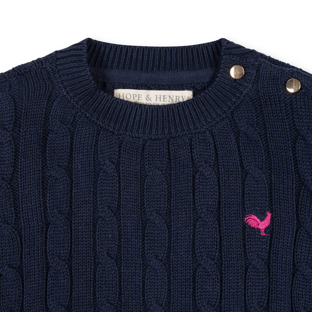 Organic Crew Neck Cable Sweater