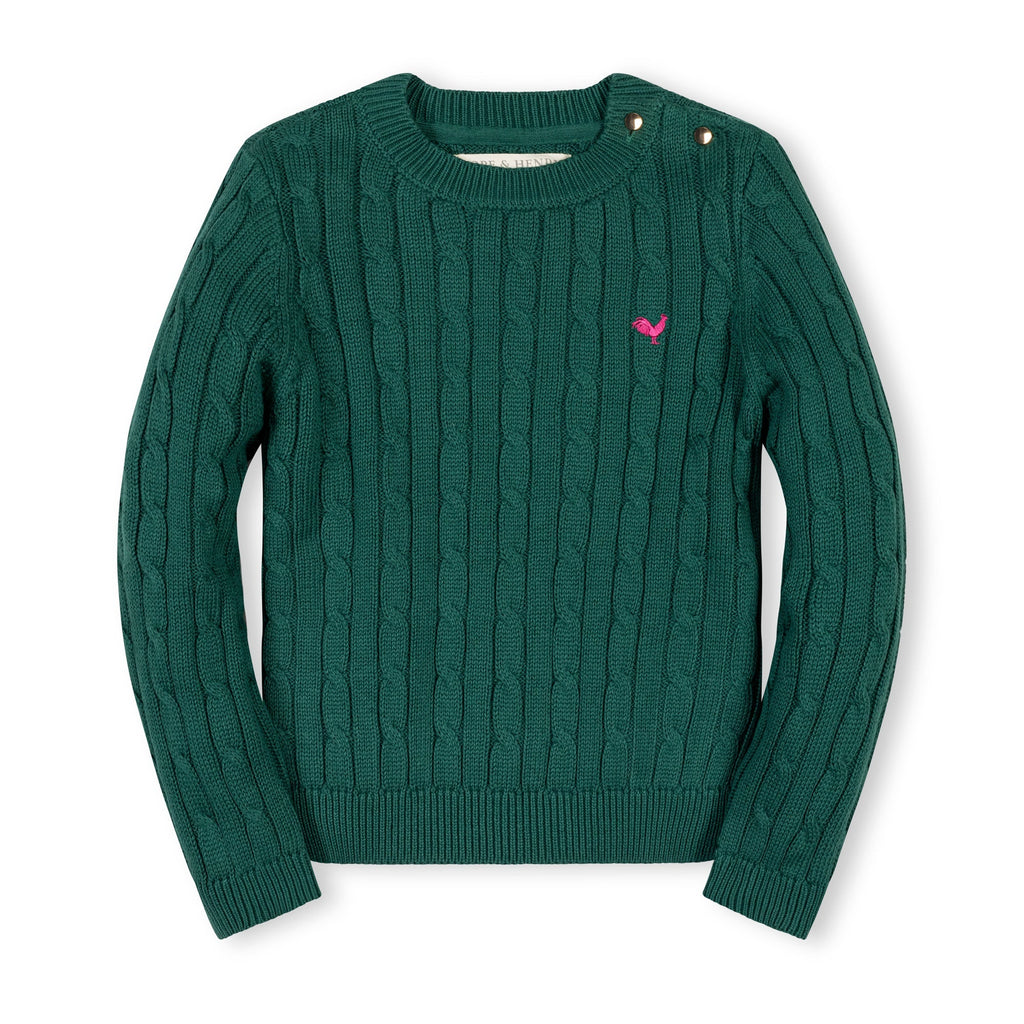 Organic Crew Neck Cable Sweater