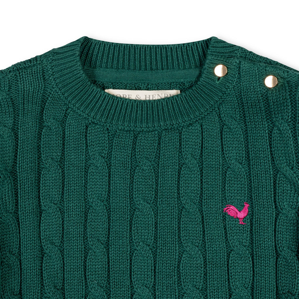 Organic Crew Neck Cable Sweater