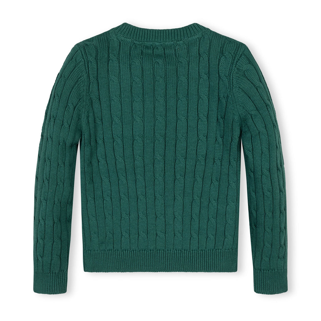 Organic Crew Neck Cable Sweater