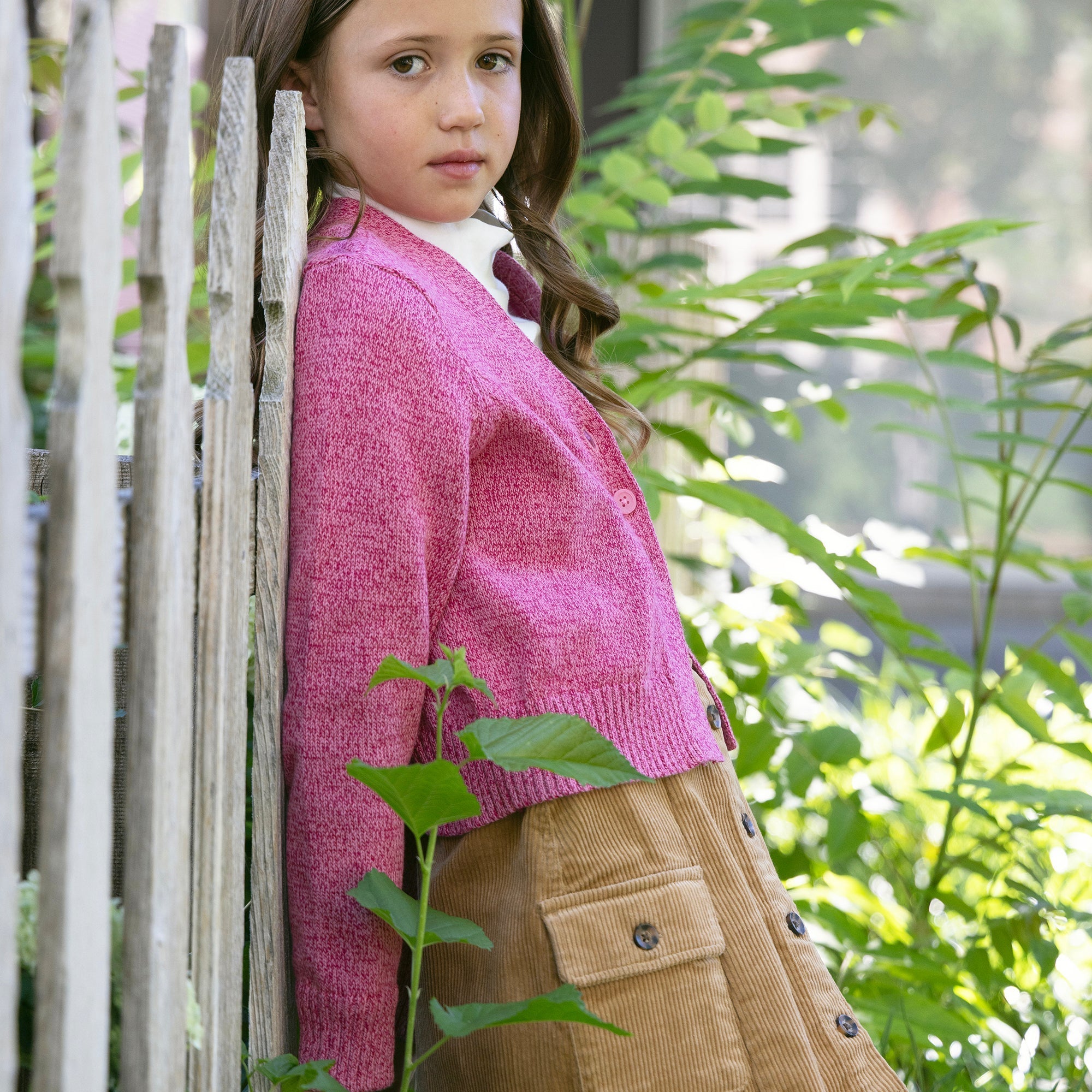 Organic Corduroy Button Front Skirt