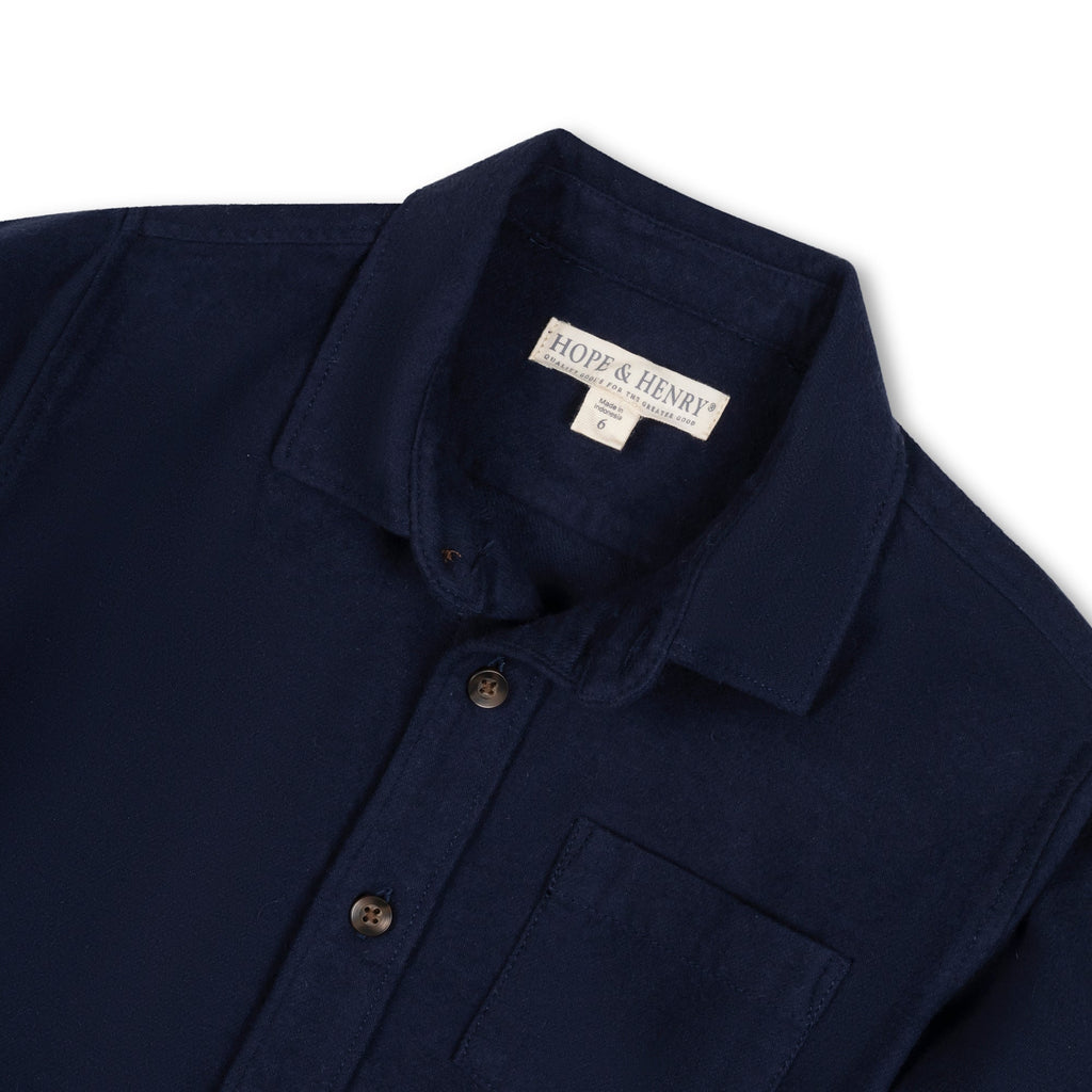 Organic Flannel Shirt with Elbow Patches