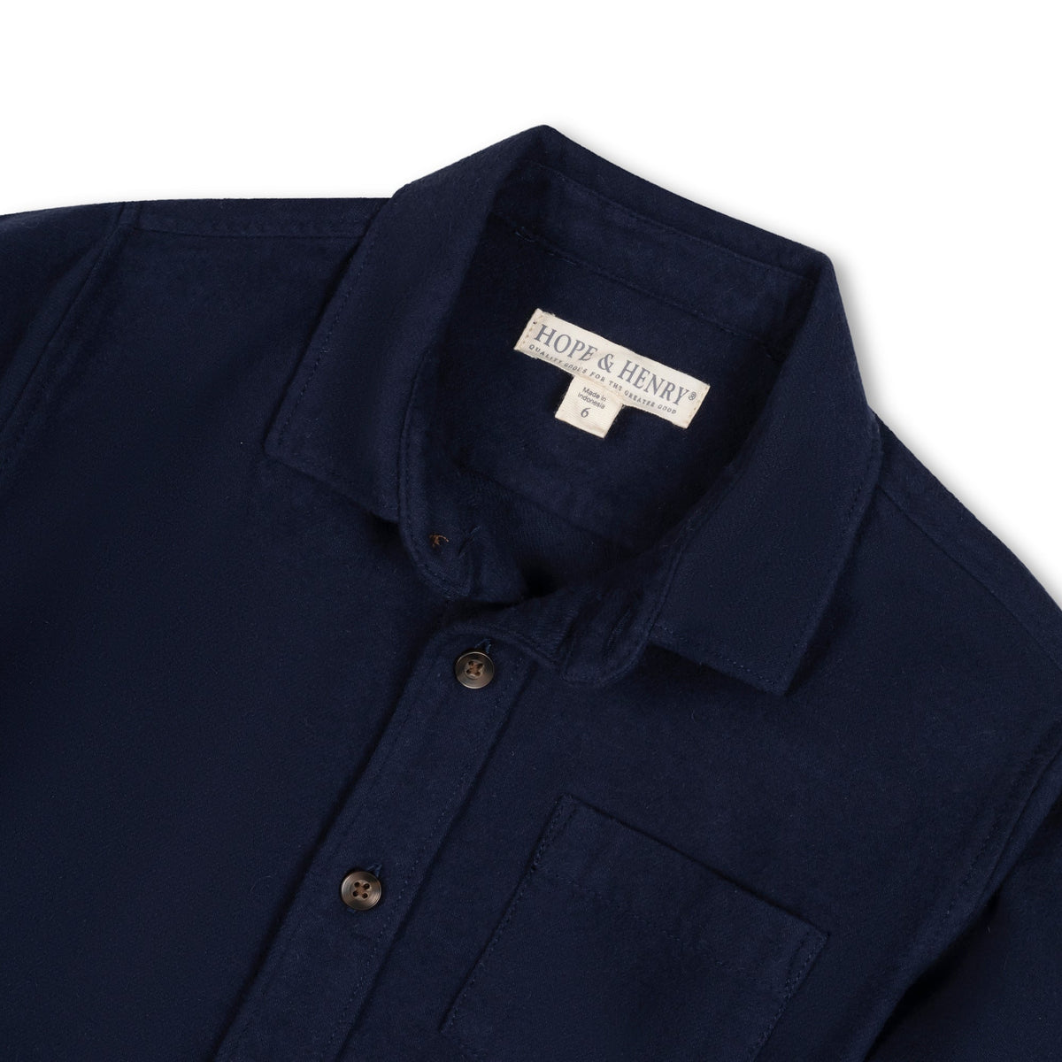Organic Flannel Shirt with Elbow Patches