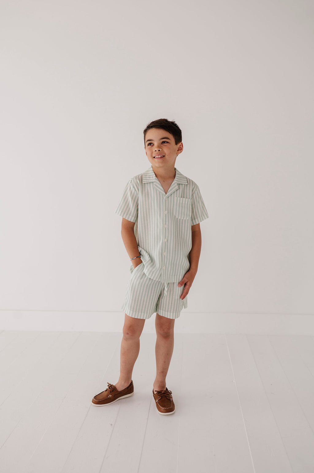 Boy's Linen Button Top