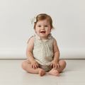 Organic Tie Shoulder Bubble Romper - Bluebelle