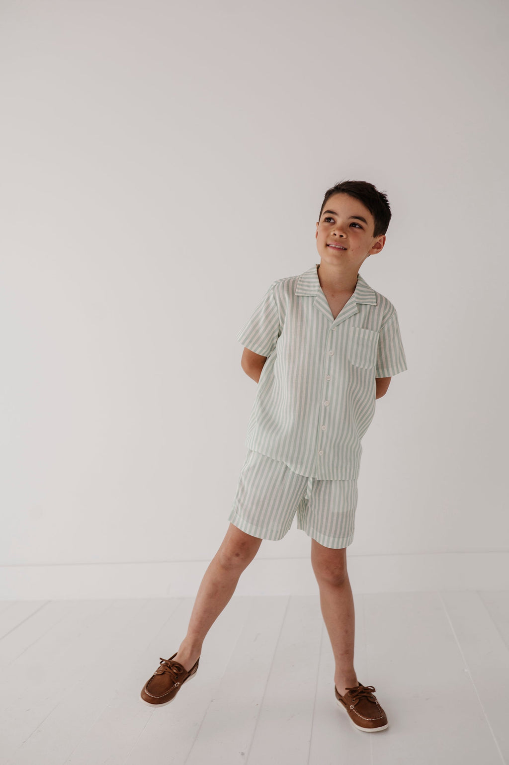 Boy's Linen Button Top
