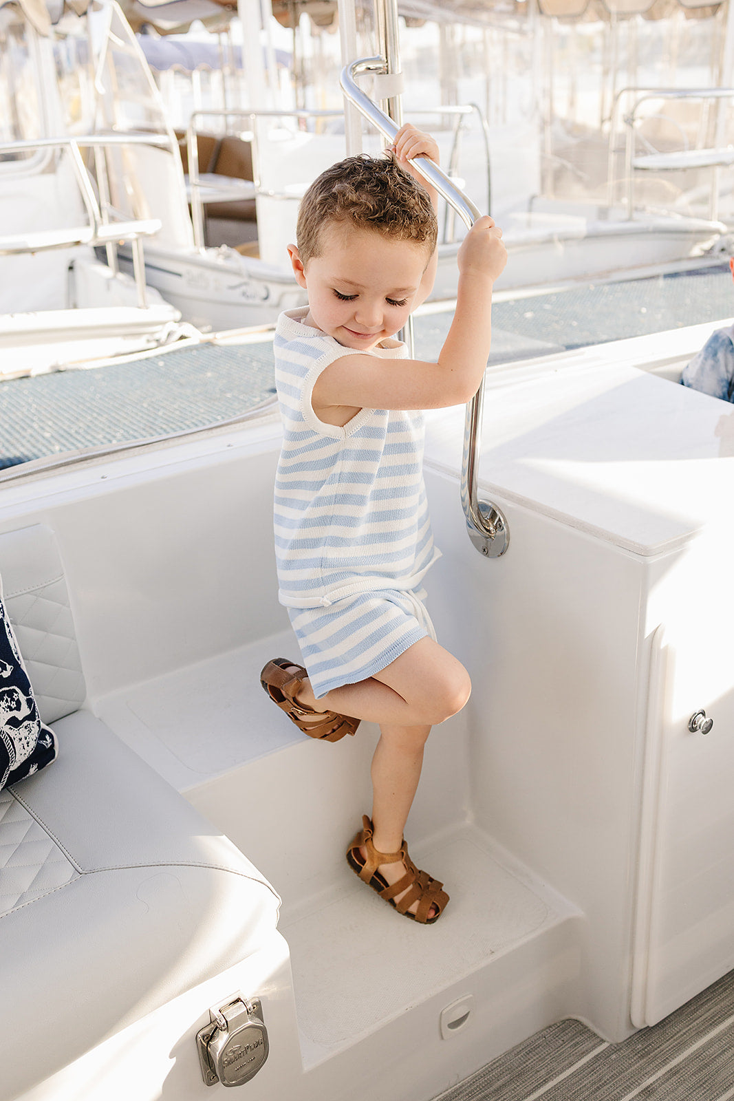 Blue Stripe Short Tank Set